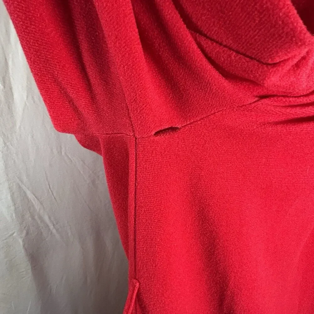 Vintage 70-80s Carriage Court Sears Zip Housecoat Robe Med Red ILGWU Union Made